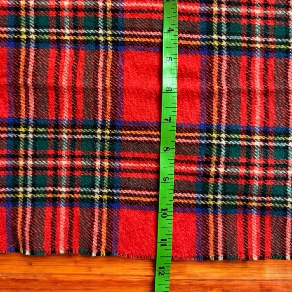 VINTAGE Youth Park Red Tartan Plaid Scarf